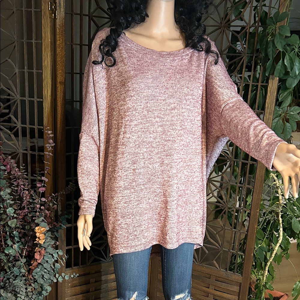 WHBM OVERSIZED PULLOVER WITH RAGLAN SLEEVES L
